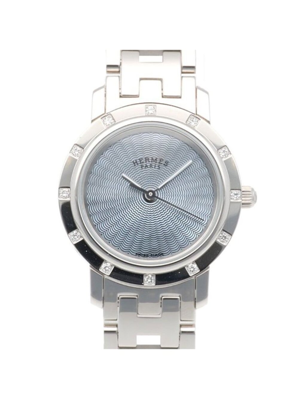 Hermes Clipper Nacre Watch Stainless Steel Quartz